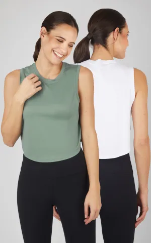 2 PK Super Soft Side Slit Convertible Tank
