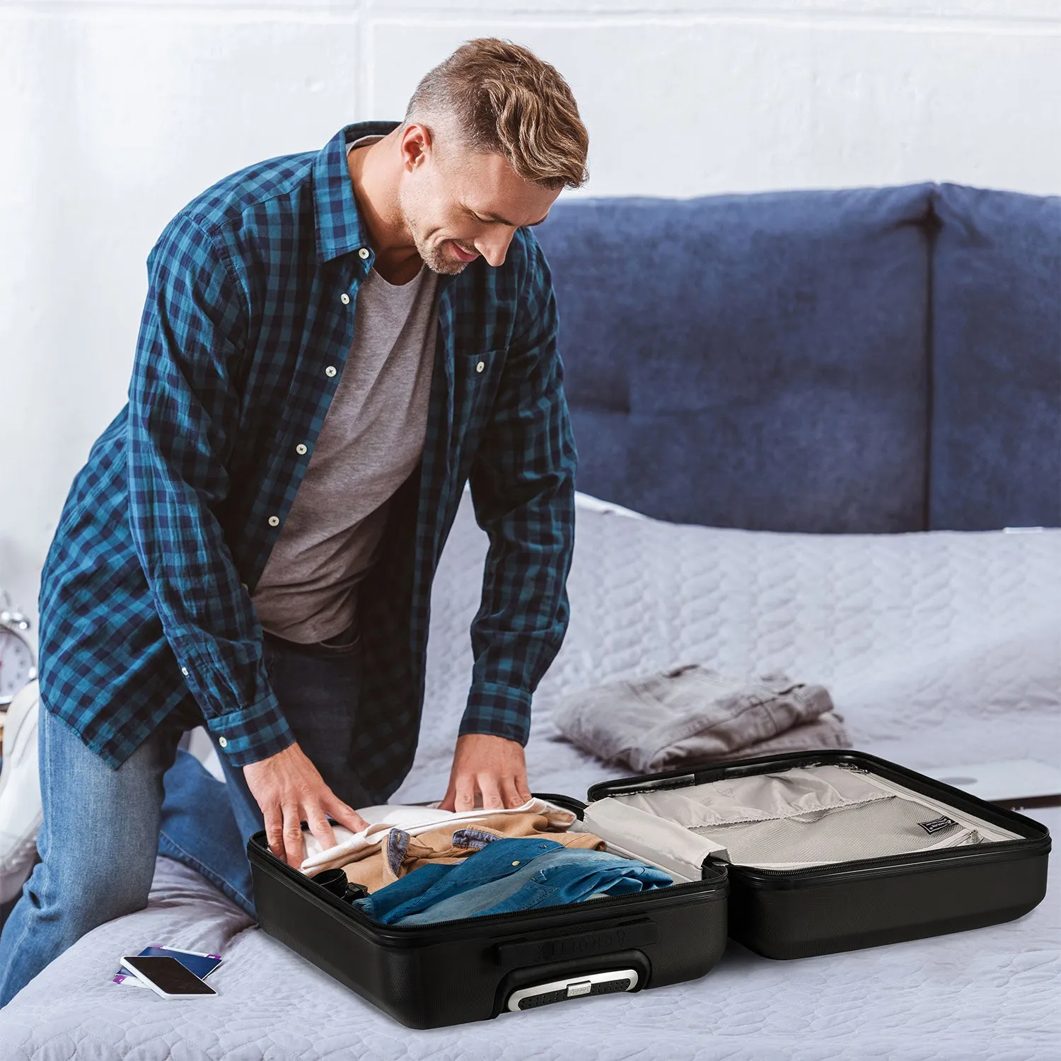 Aerolite 29" Large Lightweight Hard Shell Luggage Suitcase Spinner Suitcase with 8 Wheels, Latest 2025 Model, (79x58x31cm), 127L
