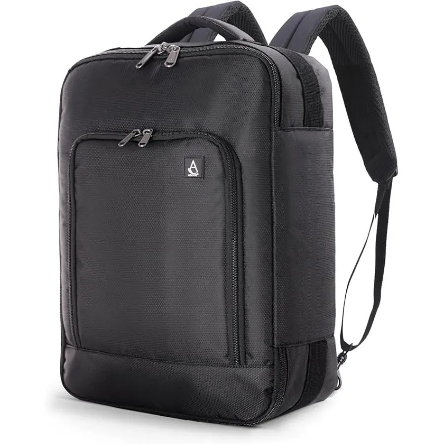 AEROLITE British Airways Max (40x30x15cm) New and Improved 2025, Max Size For BA, KLM, Air France, Approved For EasyJet, Virgin Atlantic Under Seat Flight Backpack, Black
