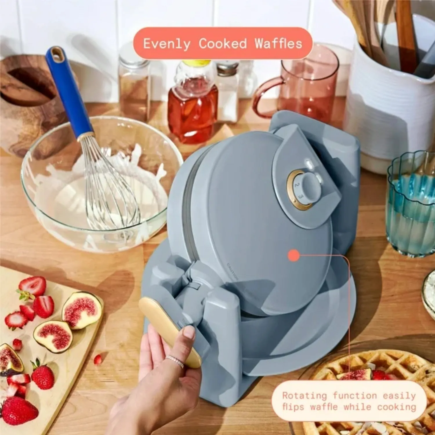Beautiful 19451 Rotating Belgian Waffle Maker, Cornflower Blue by Drew Barrymore
