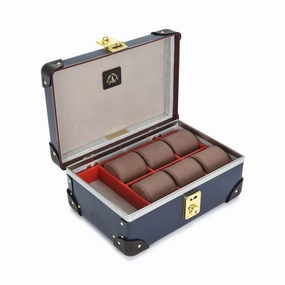 Centenary · 6-Slot Watch Case | Navy/Cocoa