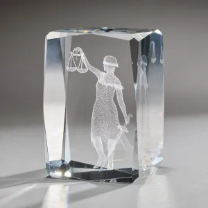 Crystal Lady Justice Small Paperweight