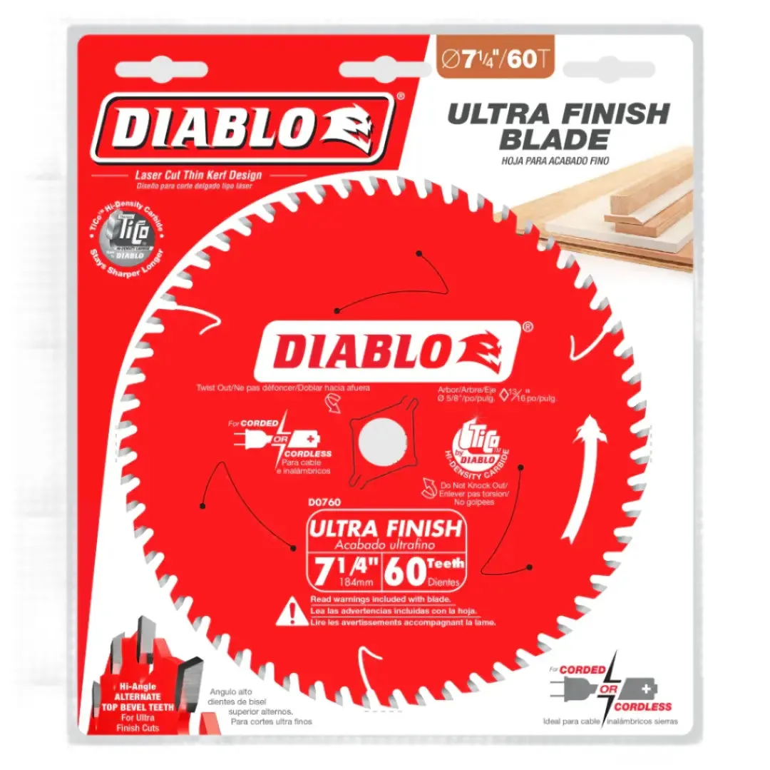 Diablo D0760 - 7-1/4" 60T Fine Finish Blade