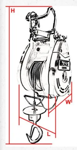Duke Winch 230V, 300kg 5mm x 60m Electric Mini Wire Rope Winch TH Series | Model : WIN-DU300TH
