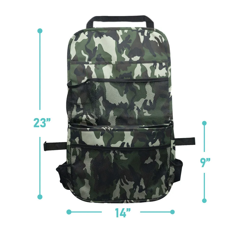 E-Z Travel Camo Print Seat Back Organizer & Beverage Insulated Cooler Dark Camo