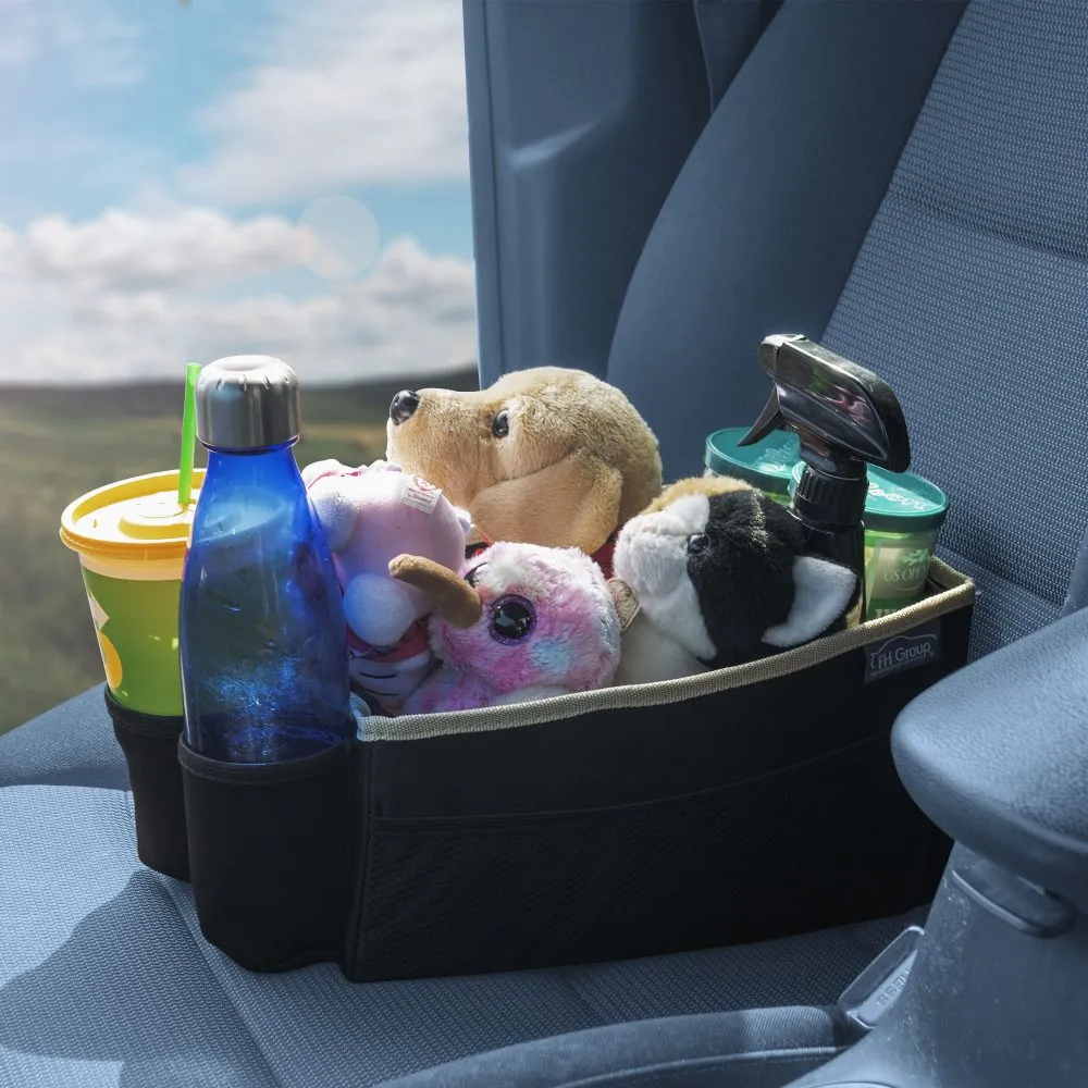 E-Z Travel Multi-Use Tote Car Organizer with Cup Holders Beige