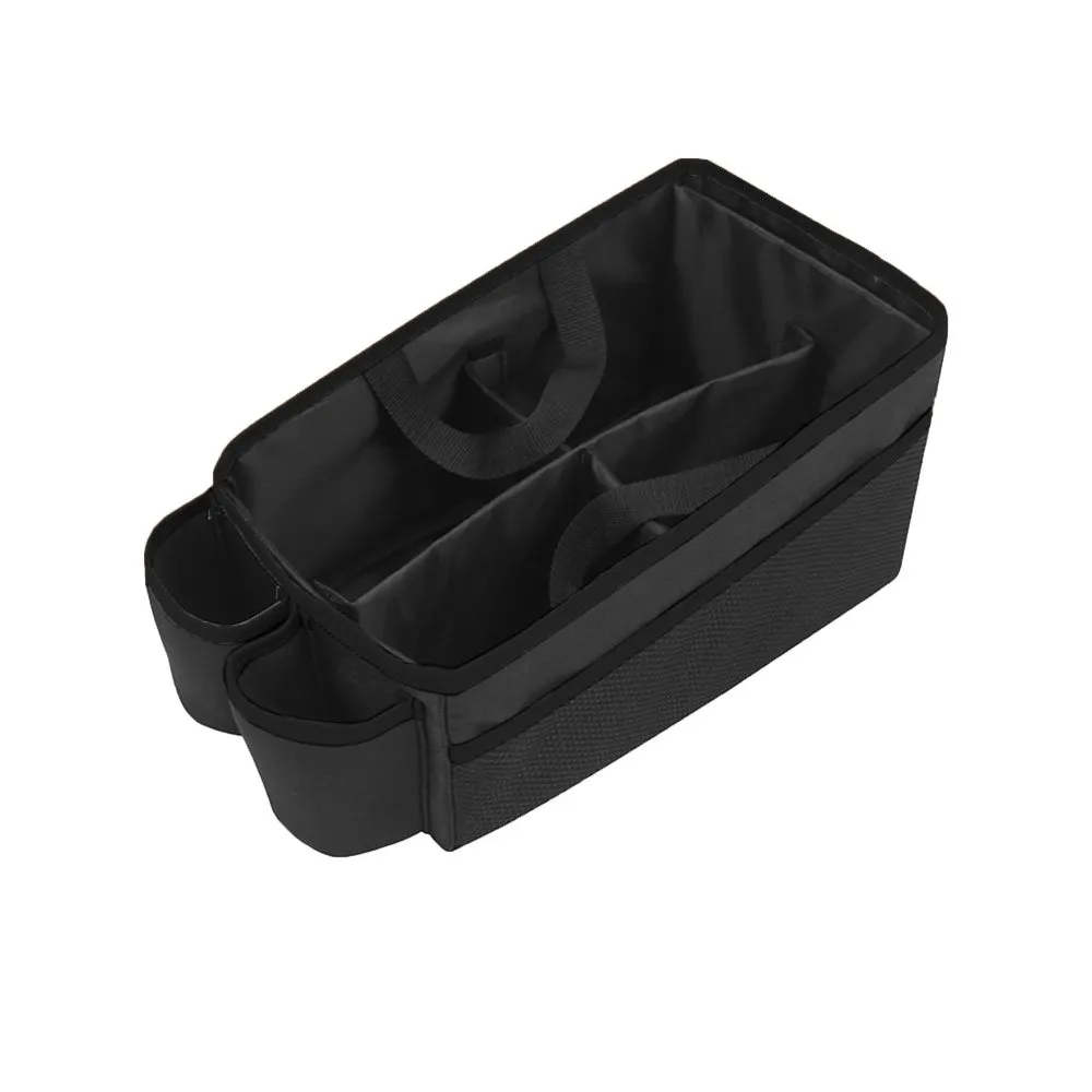 E-Z Travel Multi-Use Tote Car Organizer with Cup Holders Black