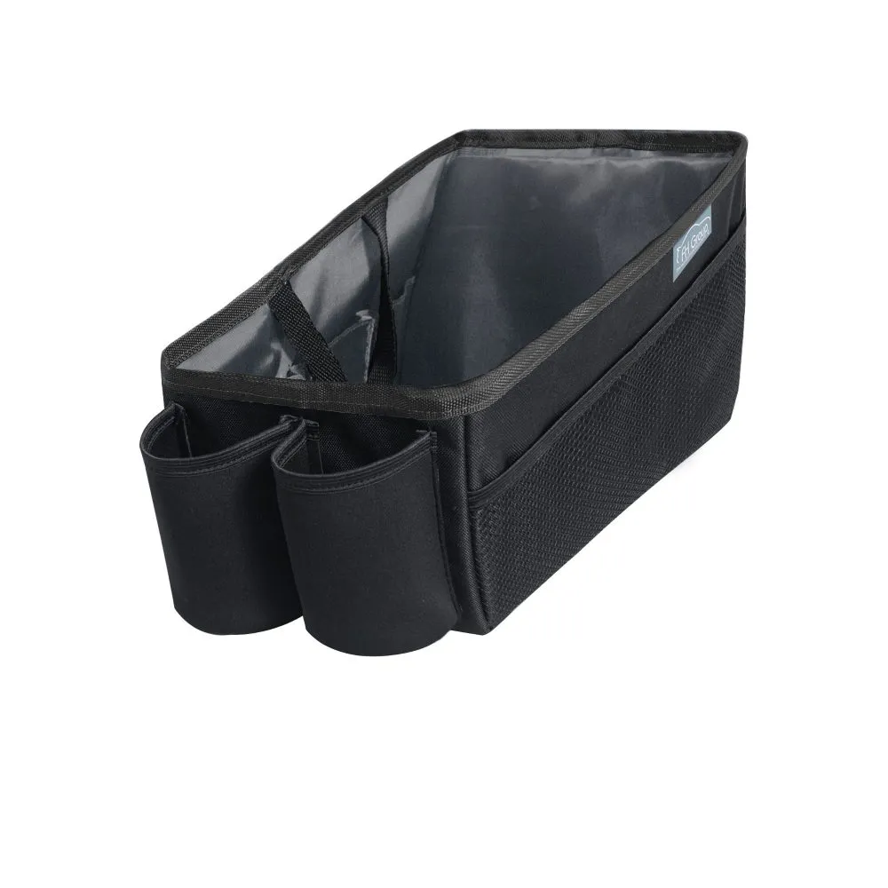 E-Z Travel Multi-Use Tote Car Organizer with Cup Holders Black