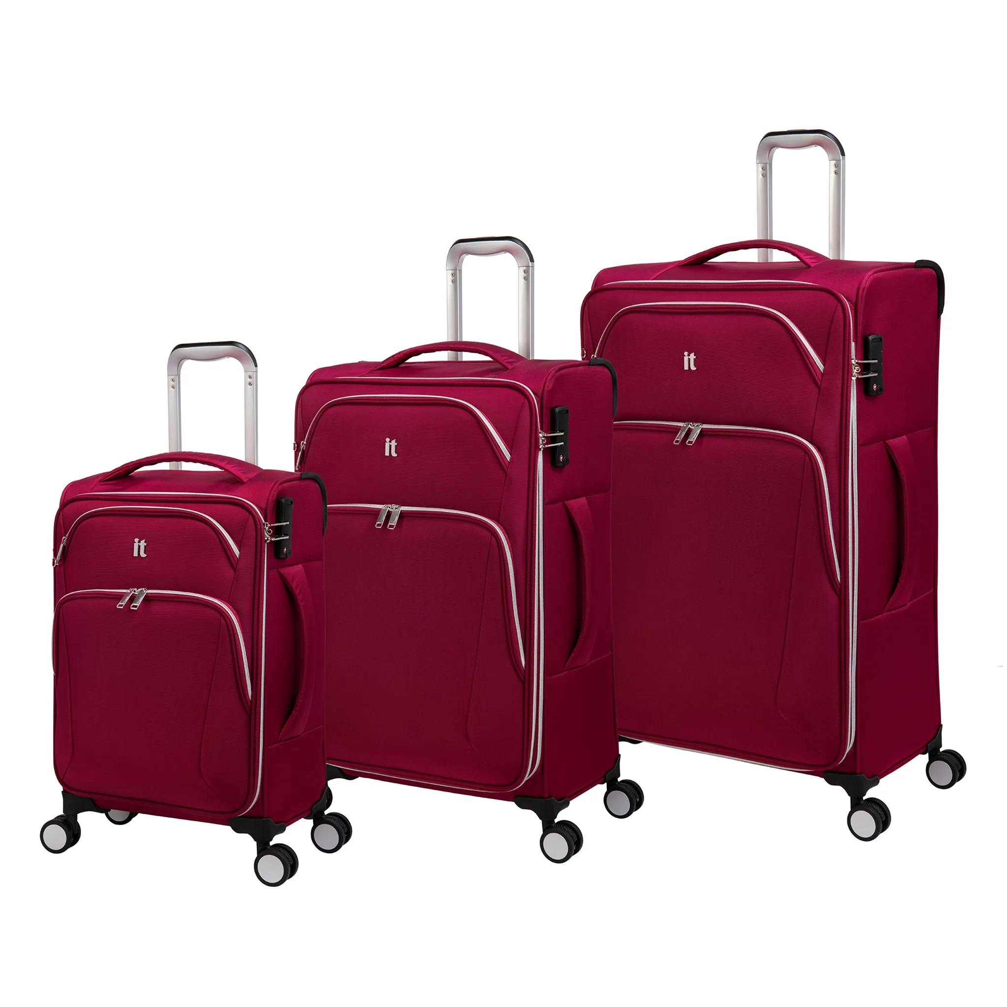 Expectant 28" Softside Checked 8 Wheel Expandable Spinner (Red)