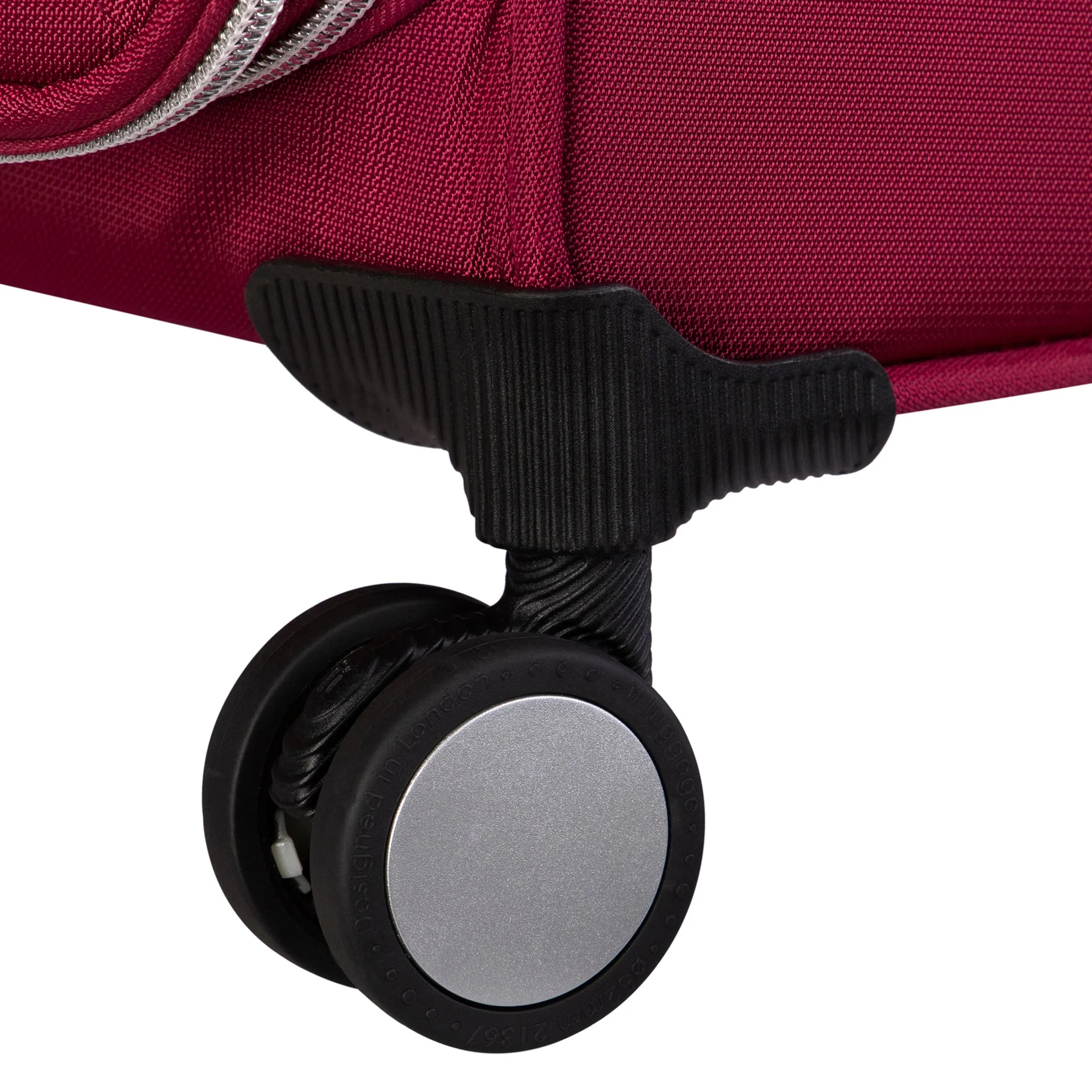 Expectant 28" Softside Checked 8 Wheel Expandable Spinner (Red)