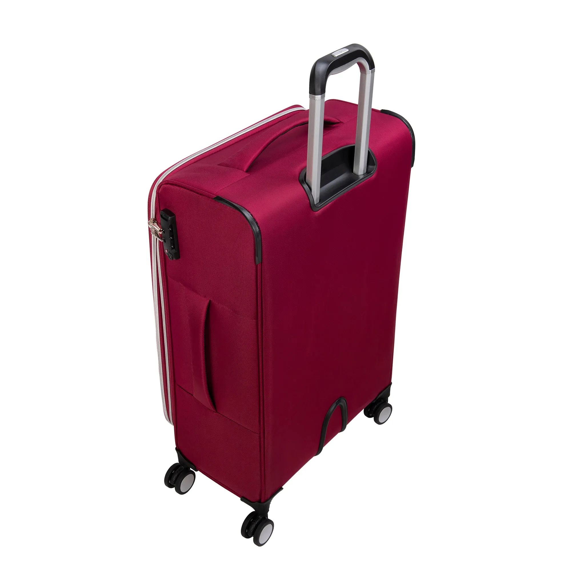 Expectant 28" Softside Checked 8 Wheel Expandable Spinner (Red)