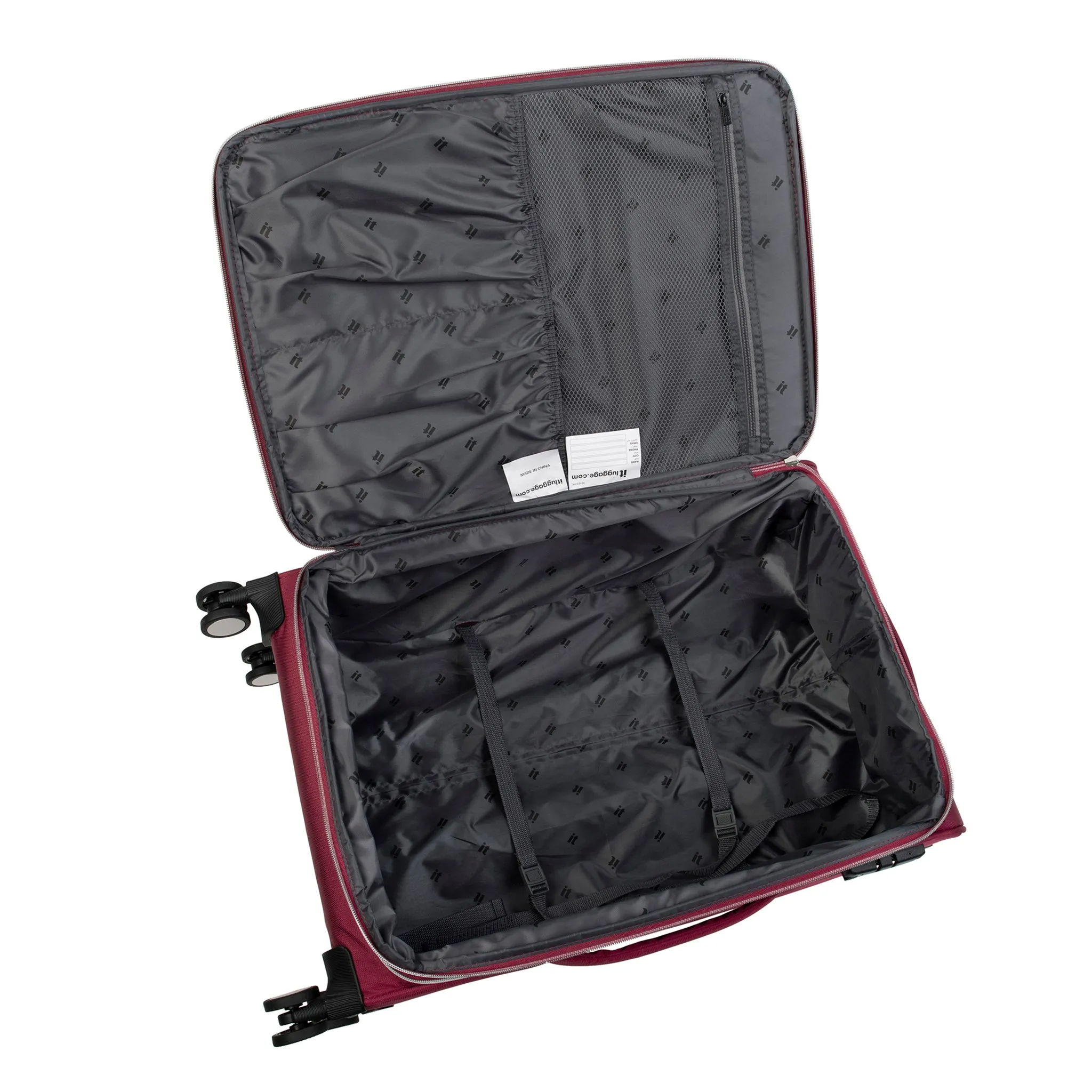 Expectant 28" Softside Checked 8 Wheel Expandable Spinner (Red)