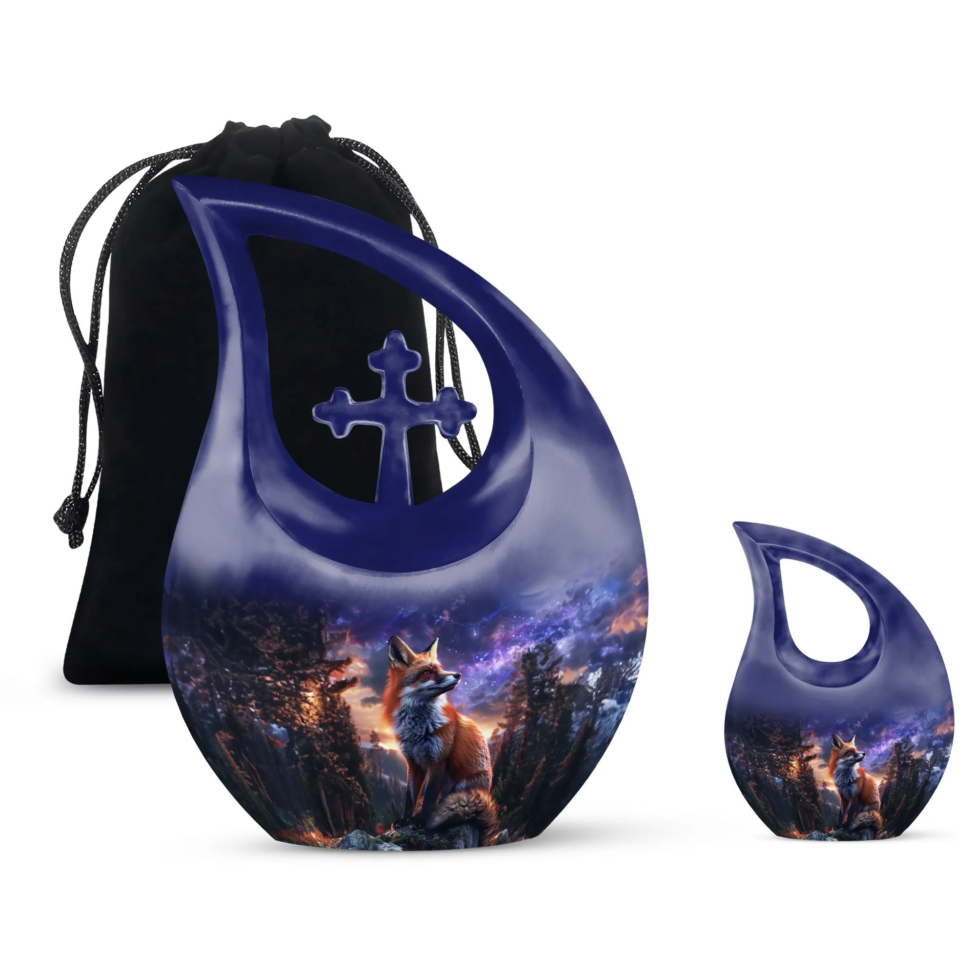 Fox Cremation Urn: Large Aluminium Creation Urn For Human Remains
