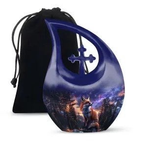 Fox Cremation Urn: Large Aluminium Creation Urn For Human Remains