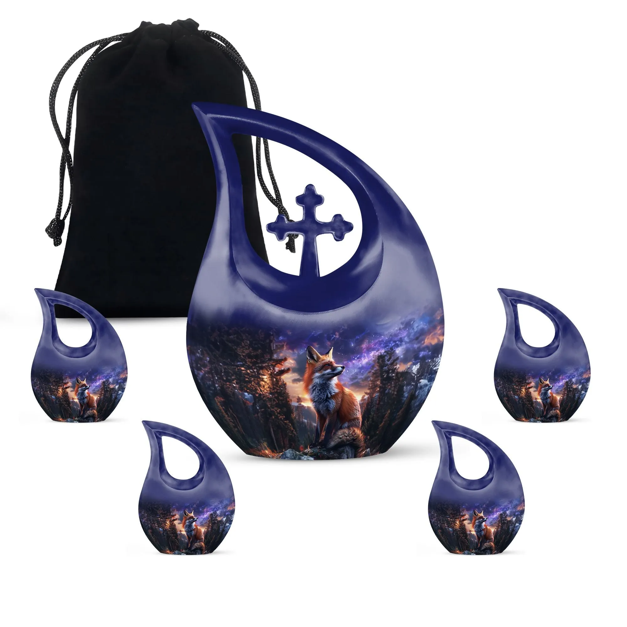 Fox Cremation Urn: Large Aluminium Creation Urn For Human Remains