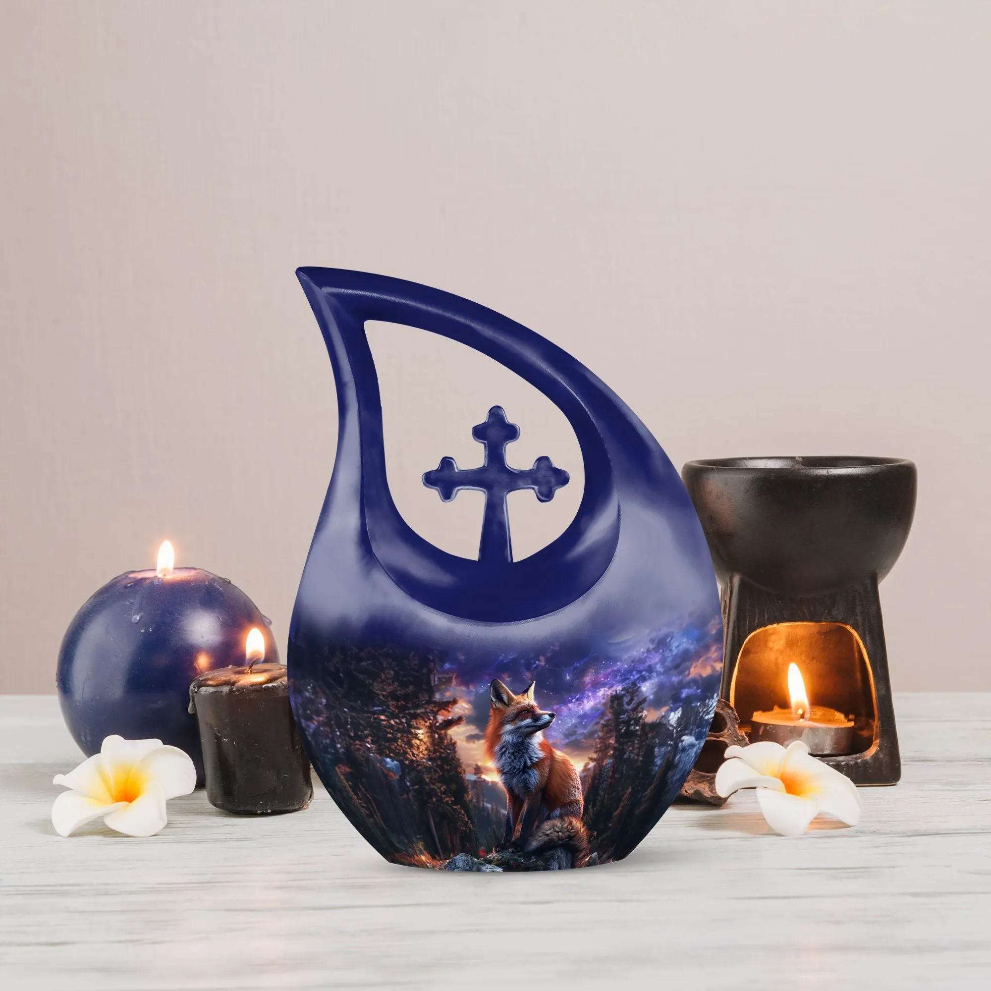 Fox Cremation Urn: Large Aluminium Creation Urn For Human Remains