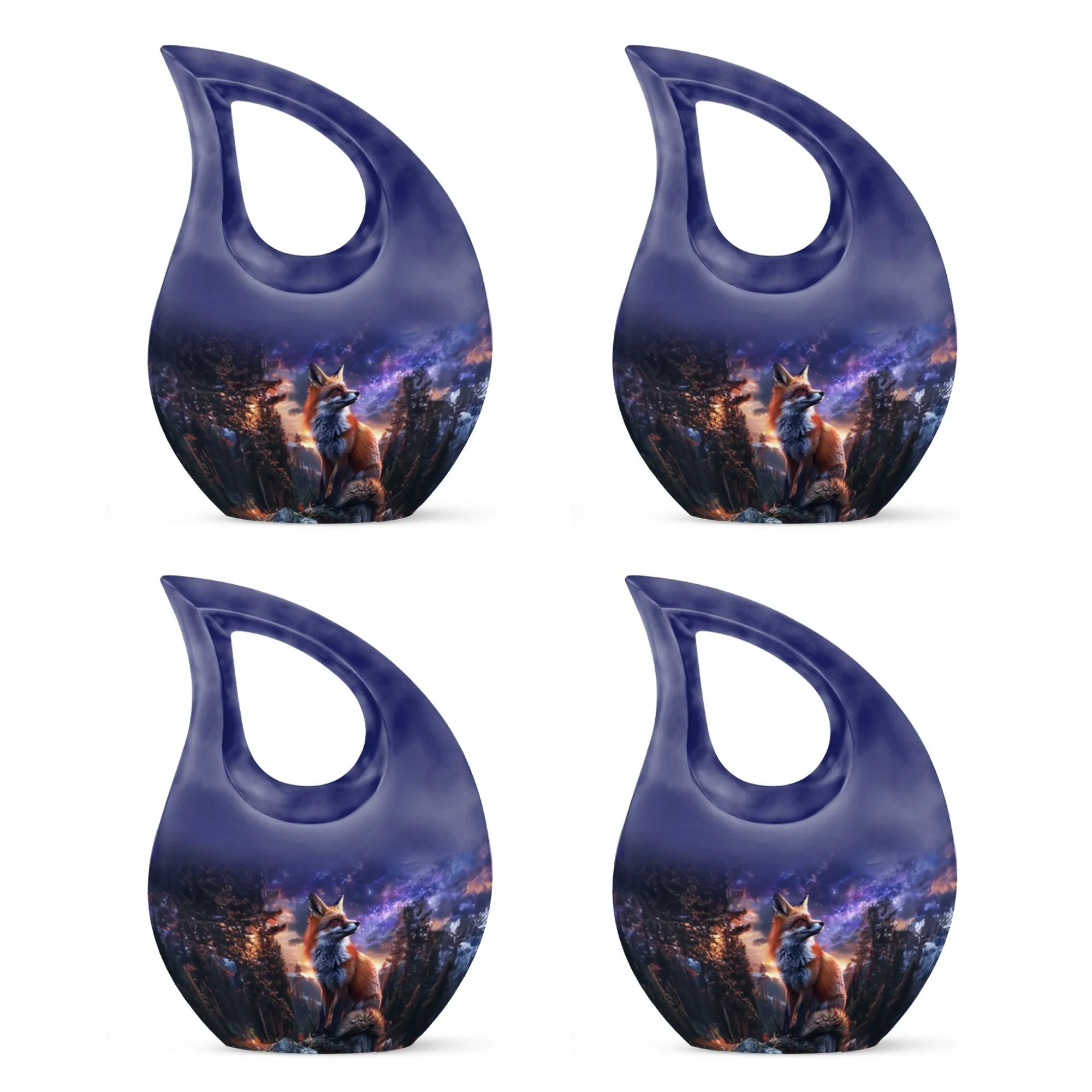 Fox Cremation Urn: Large Aluminium Creation Urn For Human Remains