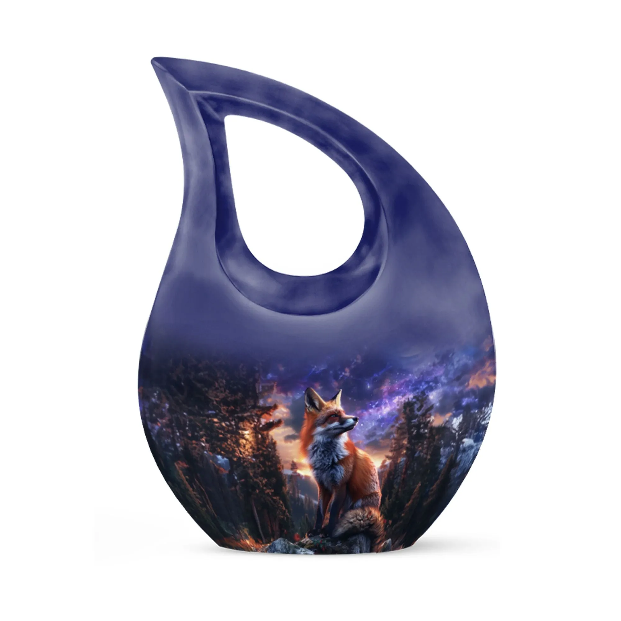 Fox Cremation Urn: Large Aluminium Creation Urn For Human Remains
