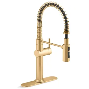 Kohler 22973-2MB Crue Kitchen Sink Faucet Professional Vibrant Brushed Moderne Brass