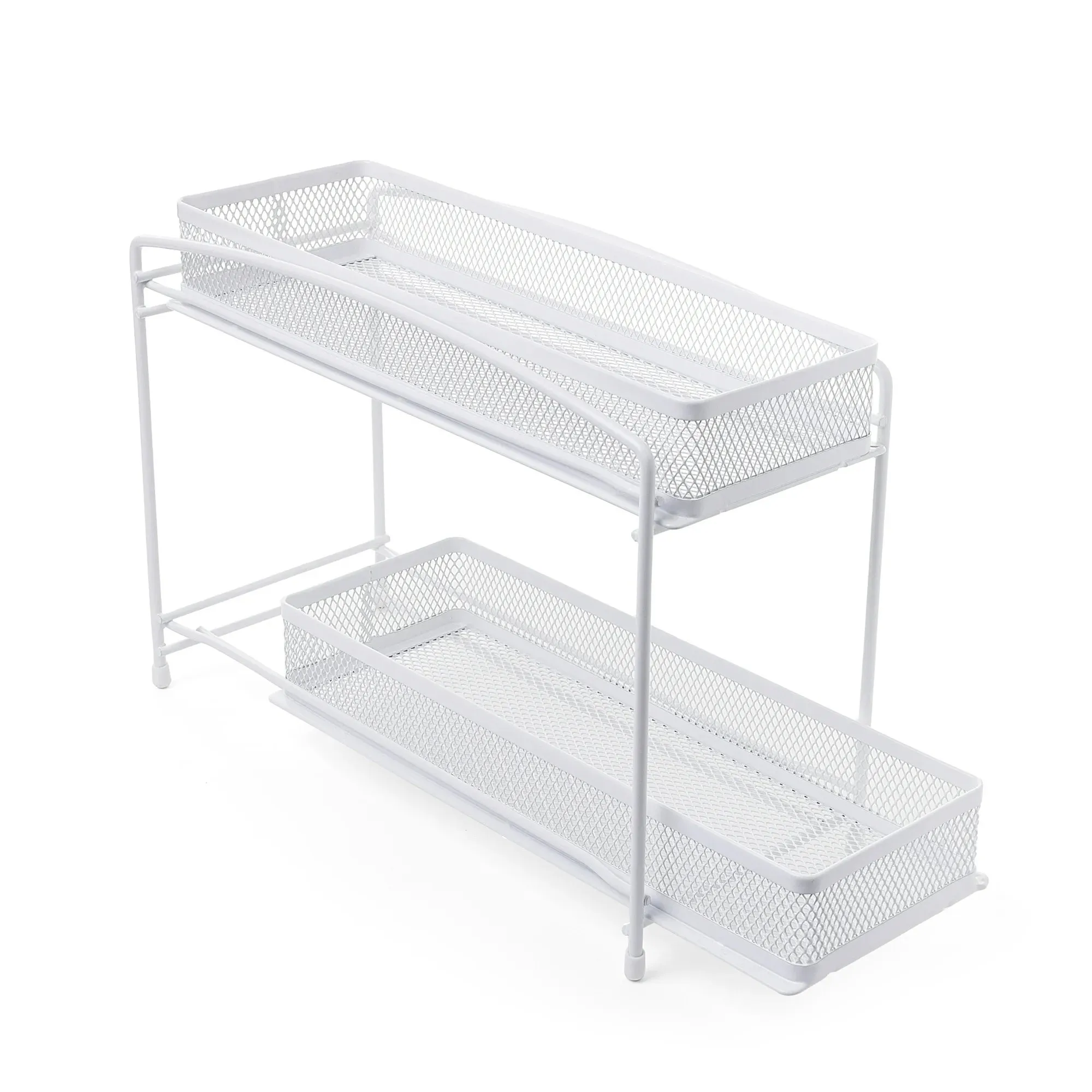 Mainstays 8001052-200 2-Tier Pull-Out Spice Organizer, White, 4.5" x 11"