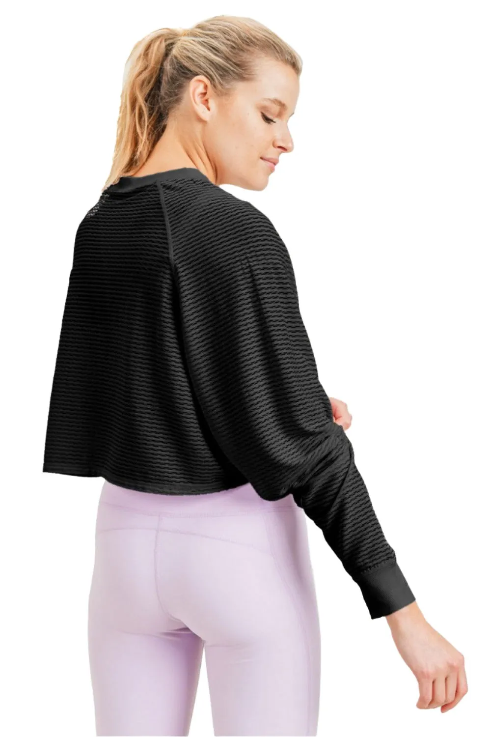 Mono B  Raglan Sleeve Crop Top AT3094