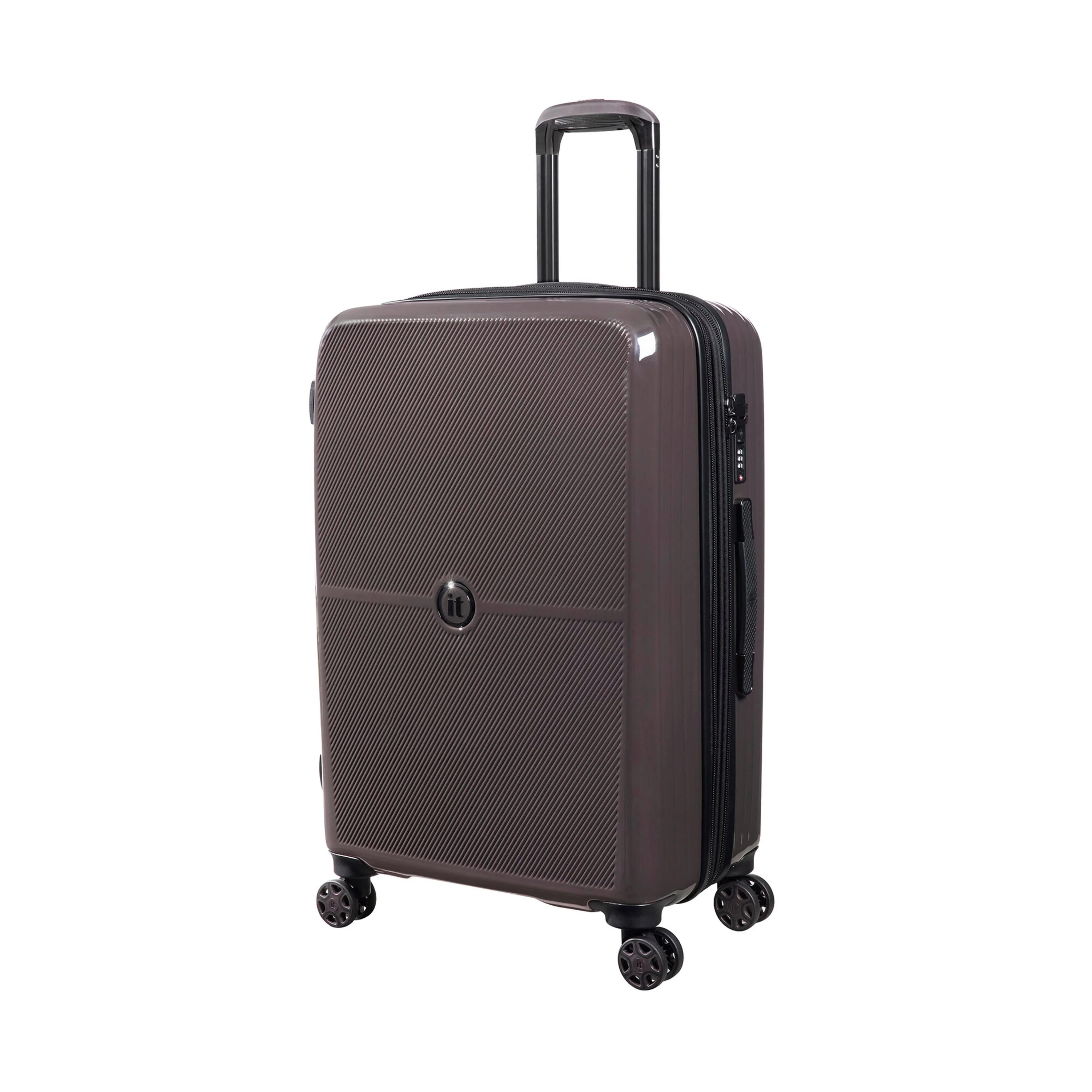 Optical 28" Hardside Checked 8 Wheel Expandable Spinner (Brown)