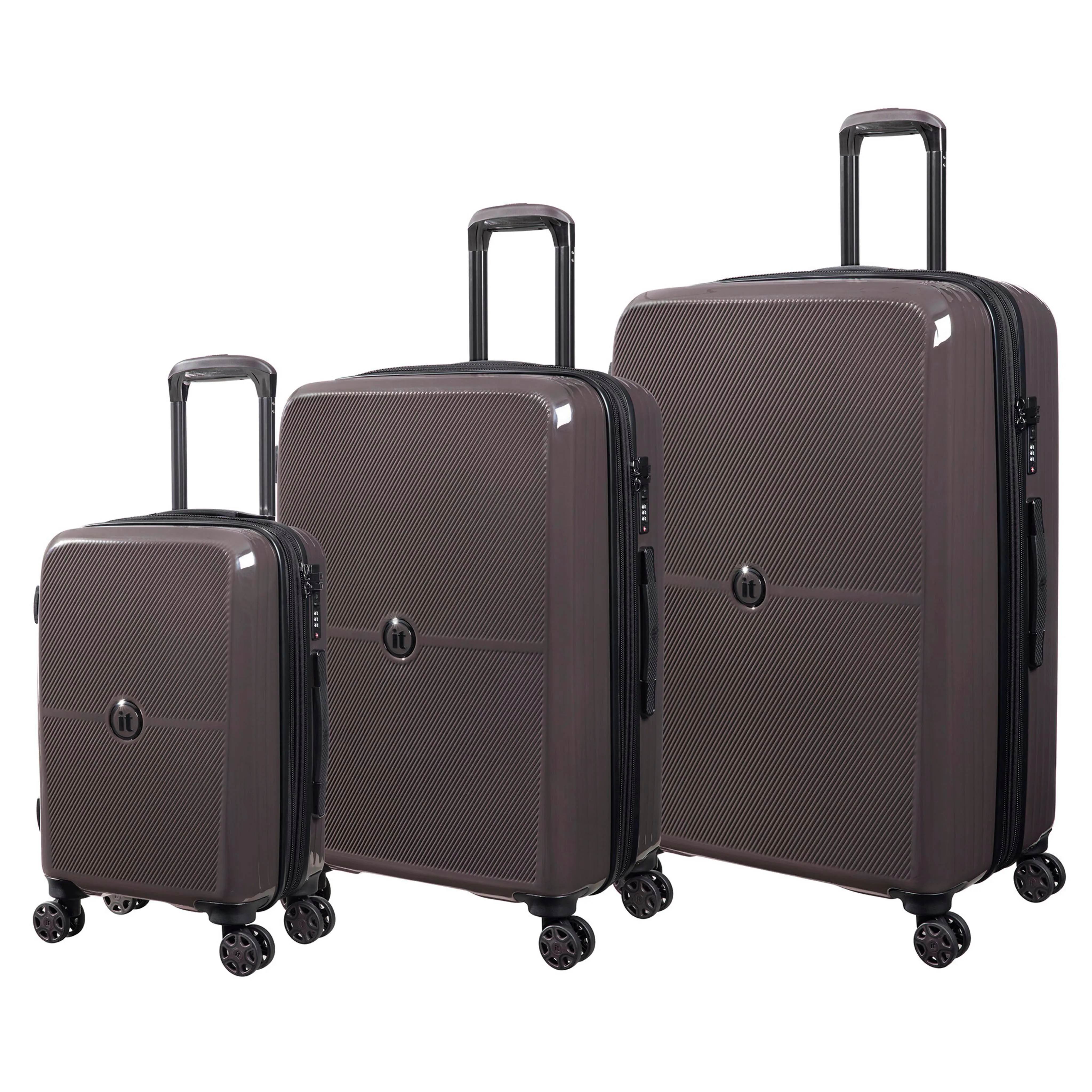 Optical 3 Piece Hardside 8 Wheel Expandable Spinner Set (Brown)