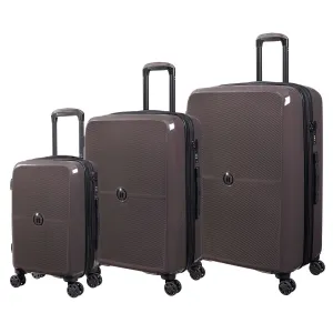 Optical 3 Piece Hardside 8 Wheel Expandable Spinner Set (Brown)
