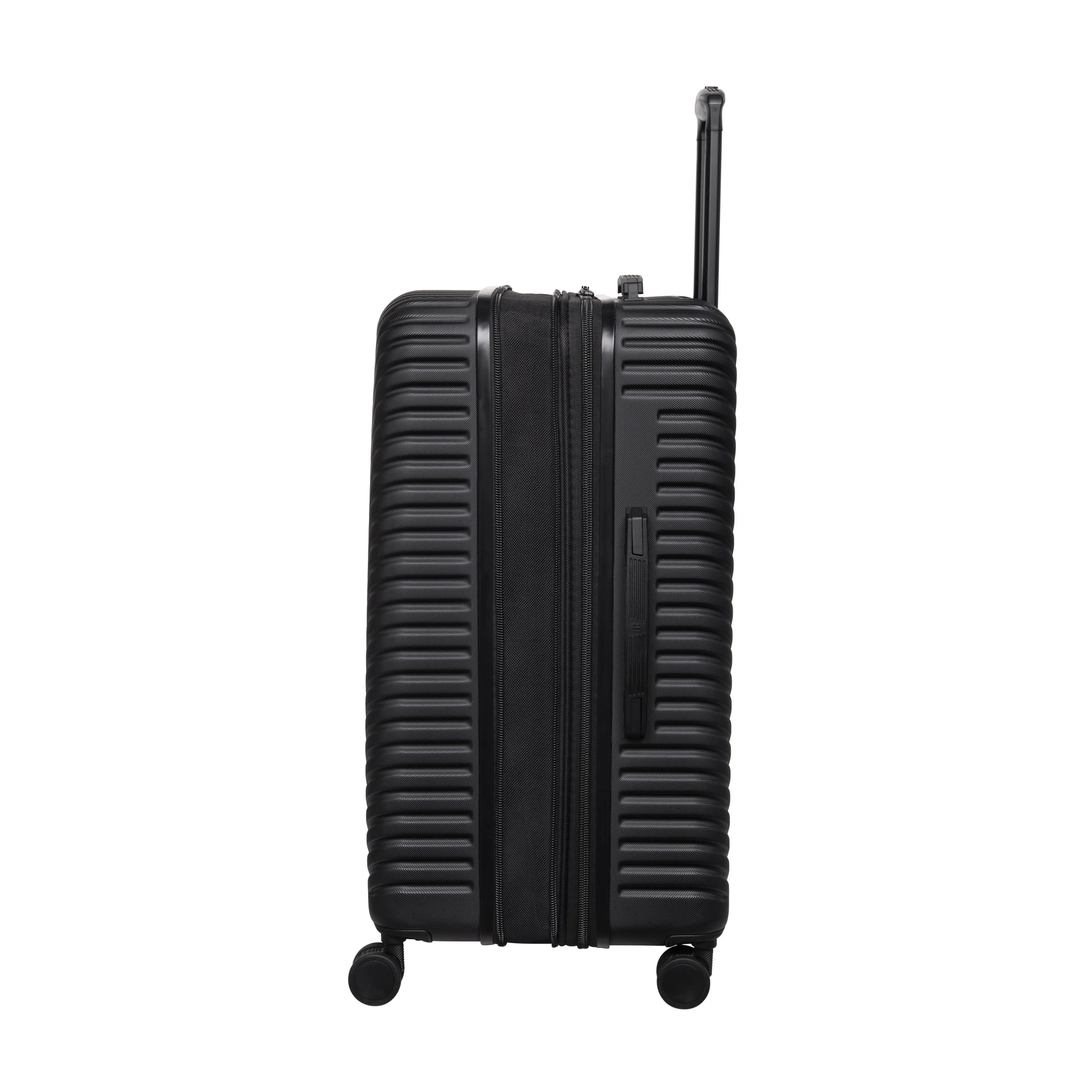 Pleating 27" Hardside Checked 8 Wheel Expandable Spinner (Black)