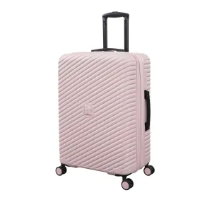 Pleating 27" Hardside Checked 8 Wheel Expandable Spinner (Peach Whip)
