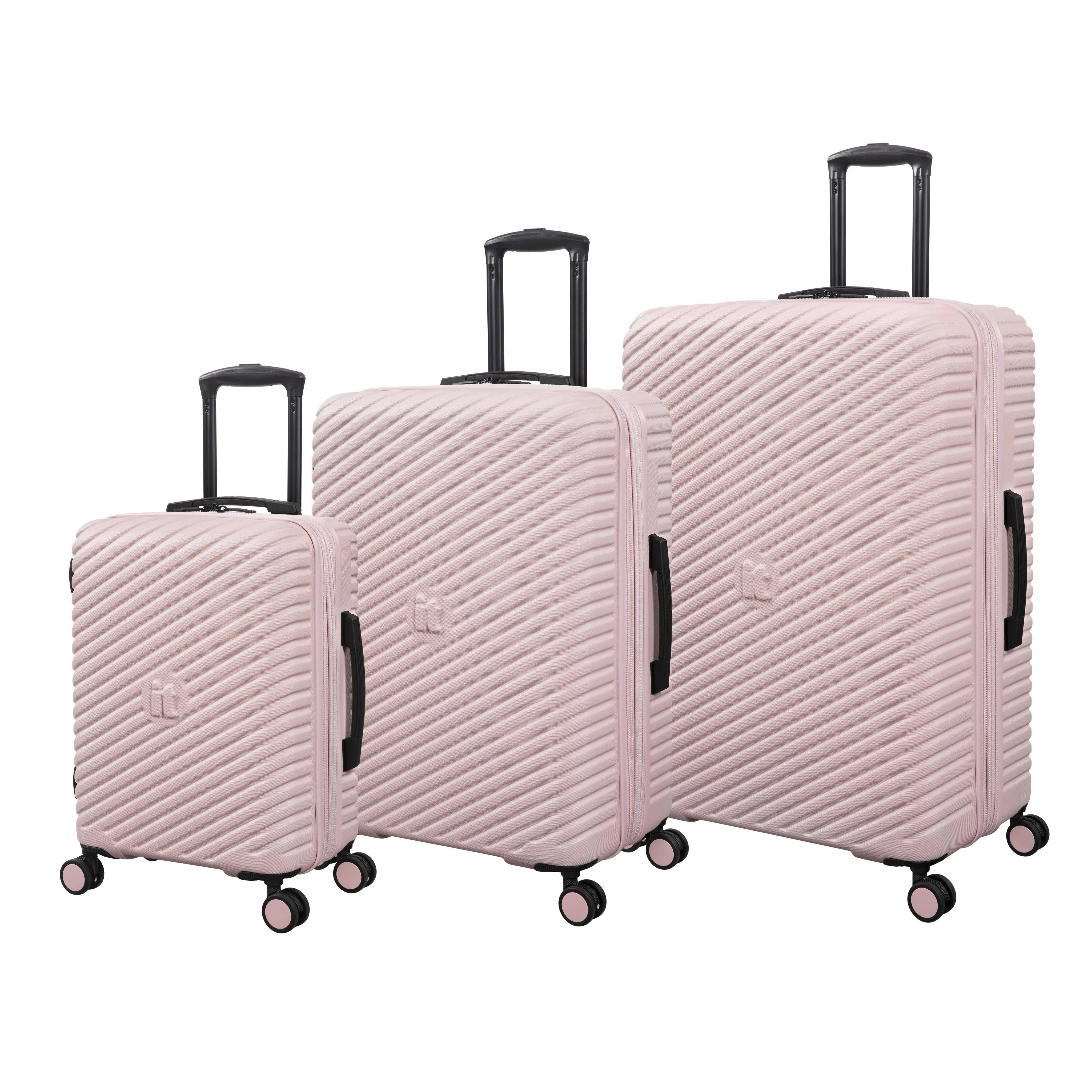 Pleating 3 Piece Hardside 8 Wheel Expandable Spinner Set (Peach Whip)