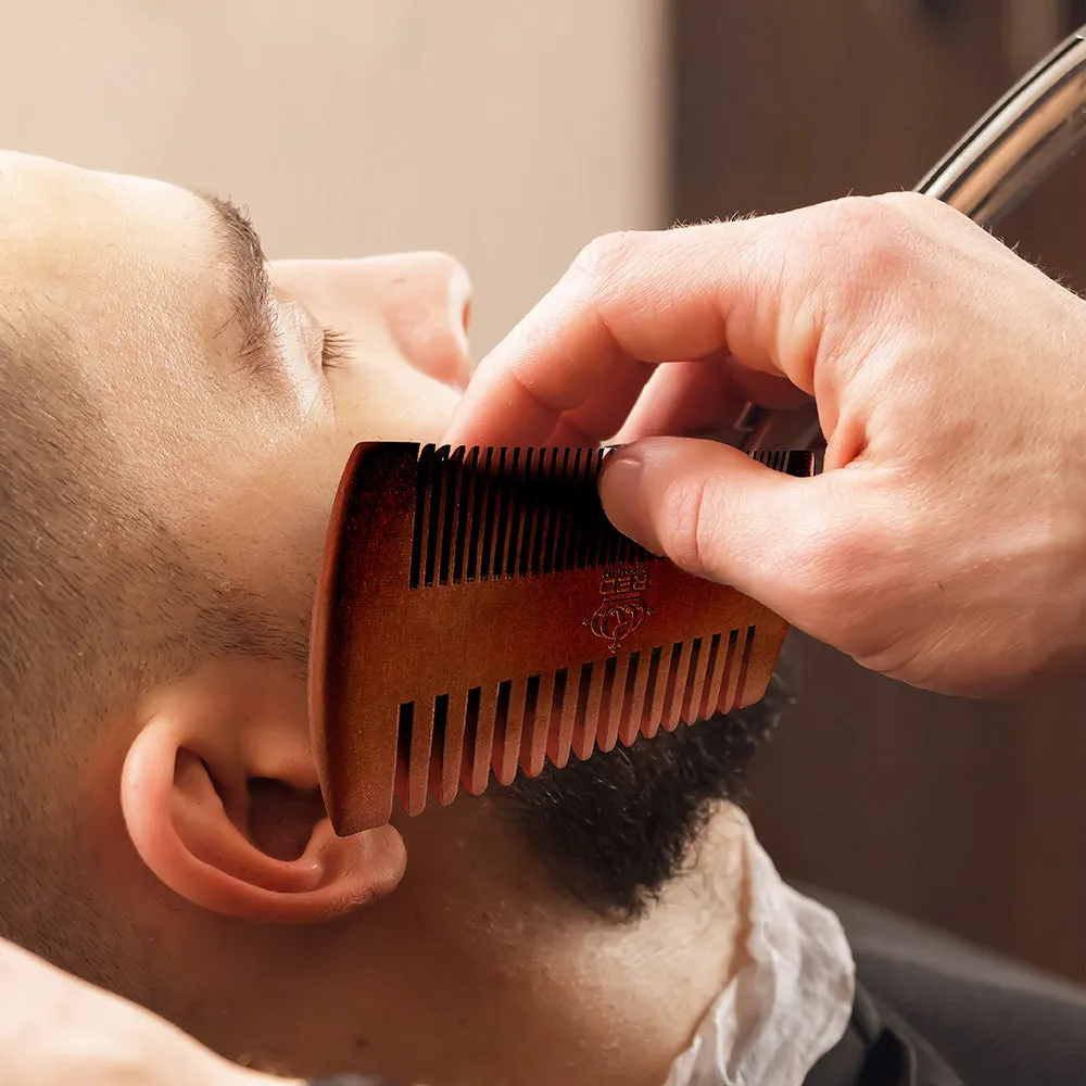 Premium Wood Dual Side Beard Comb by Red by Kiss [HM68]