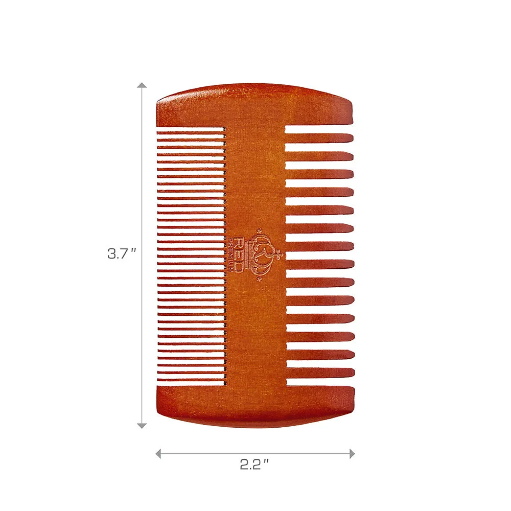 Premium Wood Dual Side Beard Comb by Red by Kiss [HM68]