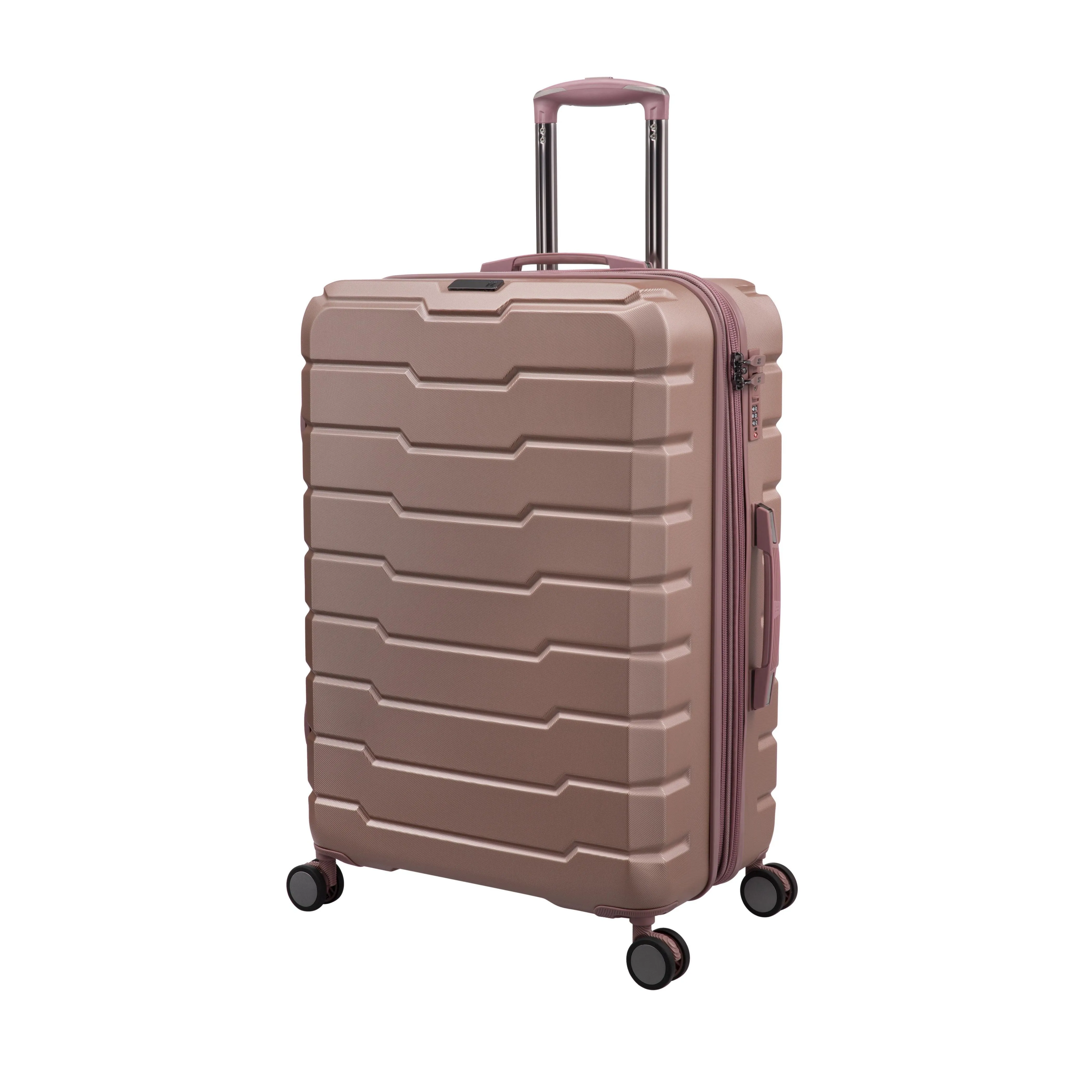 Prosperous 28" Hardside Checked 8 Wheel Expandable Spinner (Cameo Blush)