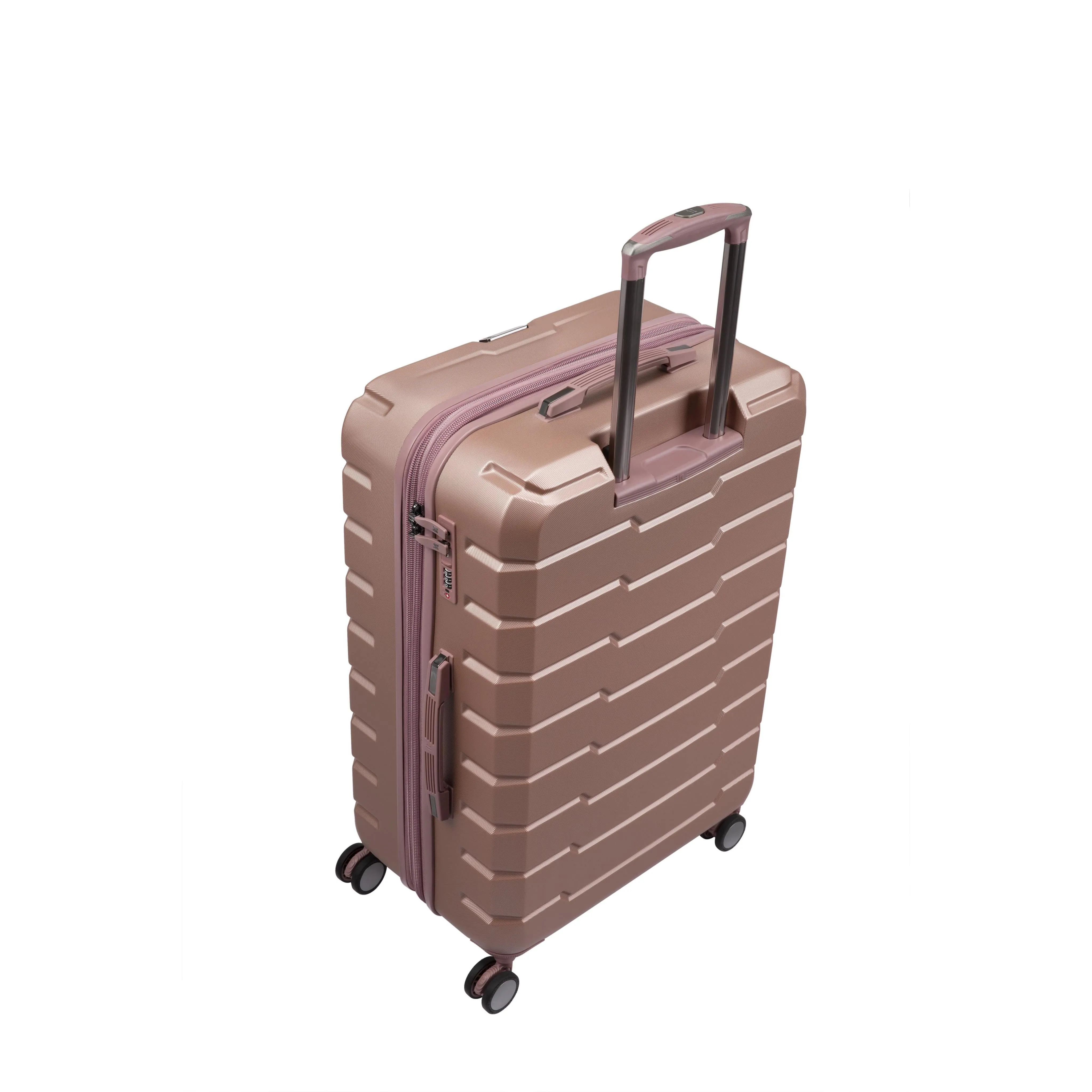 Prosperous 28" Hardside Checked 8 Wheel Expandable Spinner (Cameo Blush)