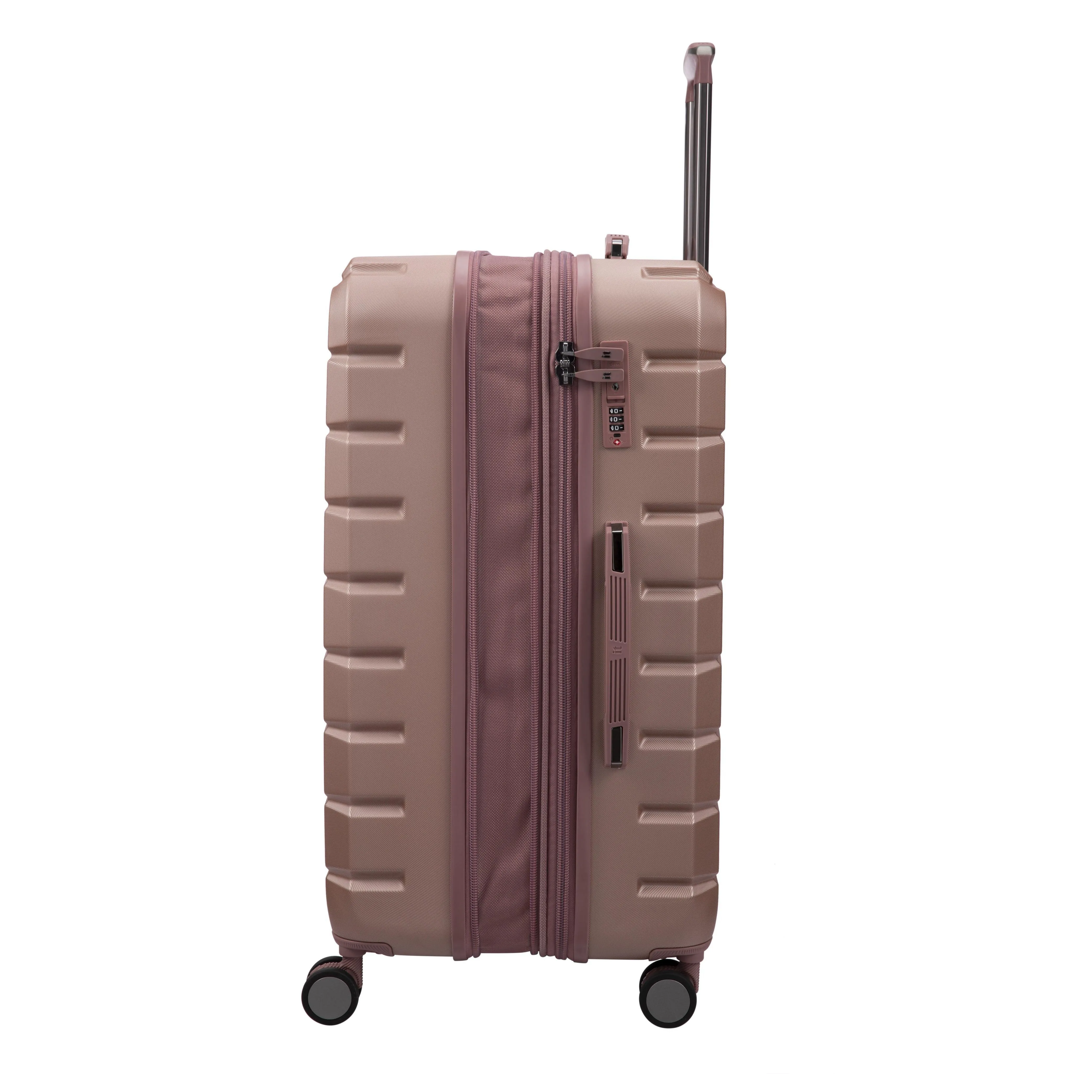 Prosperous 28" Hardside Checked 8 Wheel Expandable Spinner (Cameo Blush)