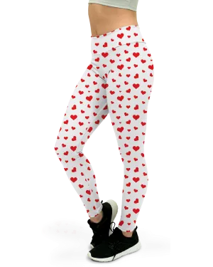 Red Hearts Yoga Pants