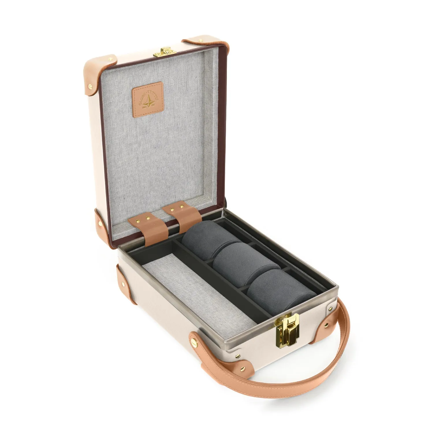Safari · 3-Slot Watch Case | Ivory/Natural