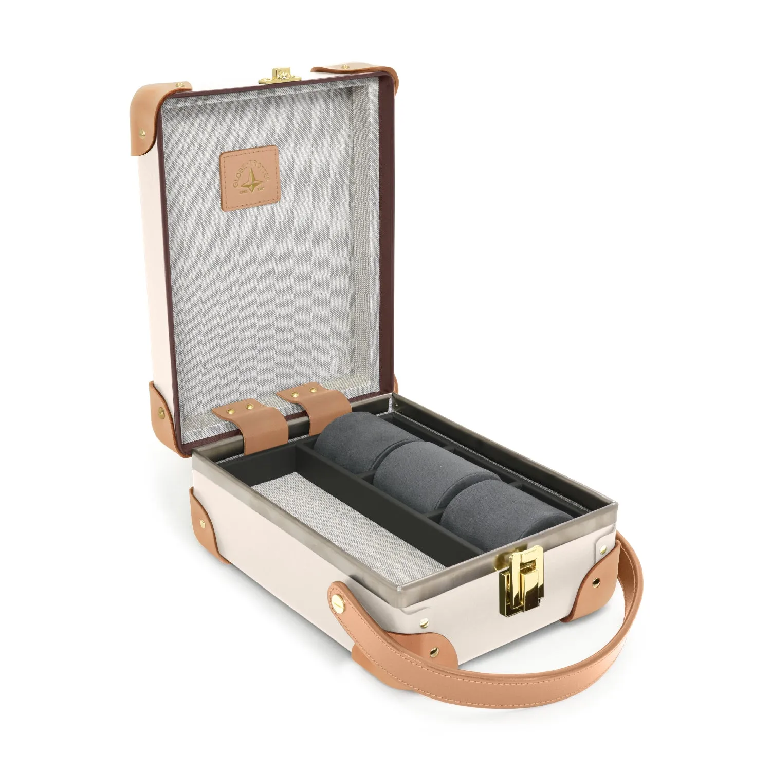 Safari · 3-Slot Watch Case | Ivory/Natural