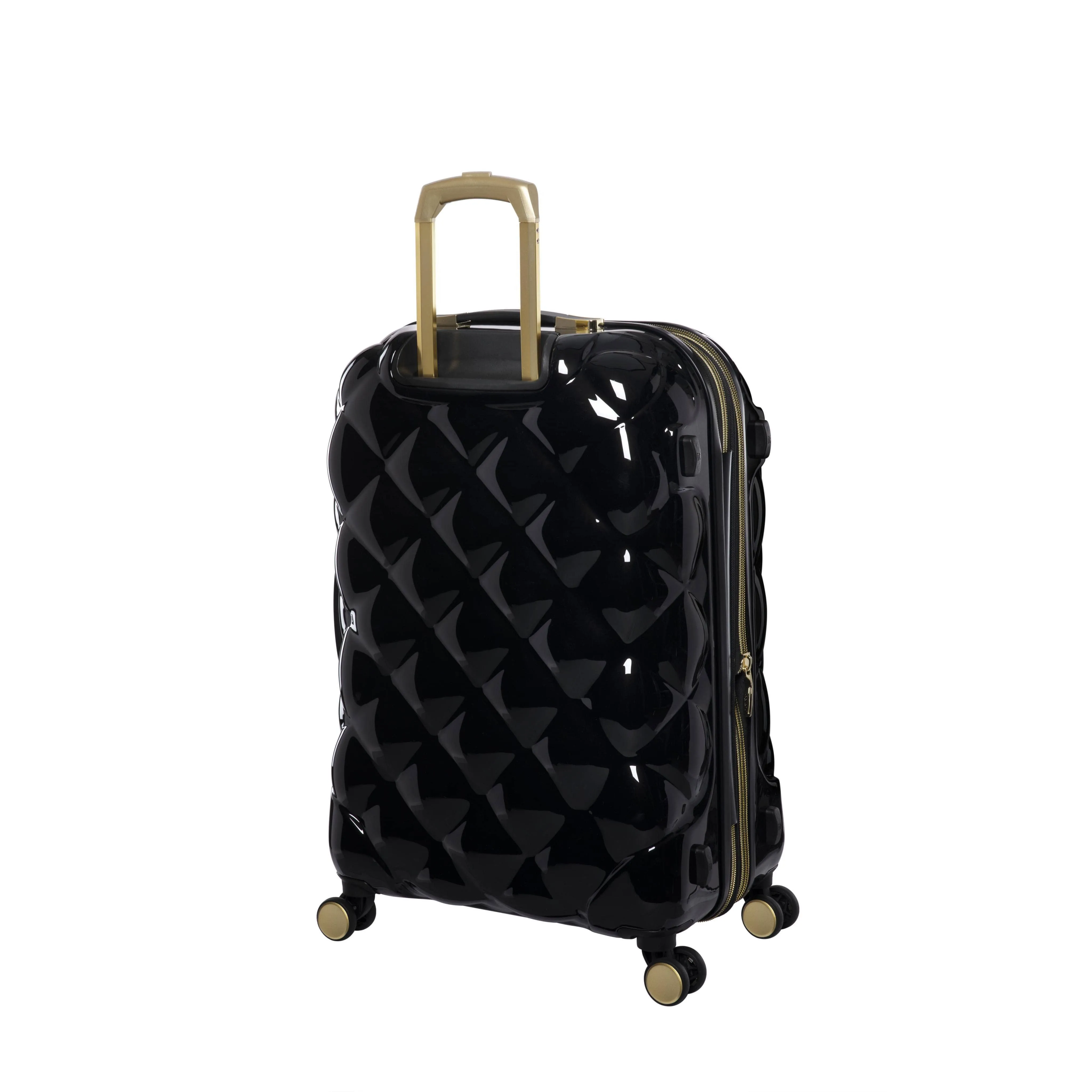 St. Tropez Trois Hardside 3pc 8 Wheel Expandable Spinner Set (Black w Gold)