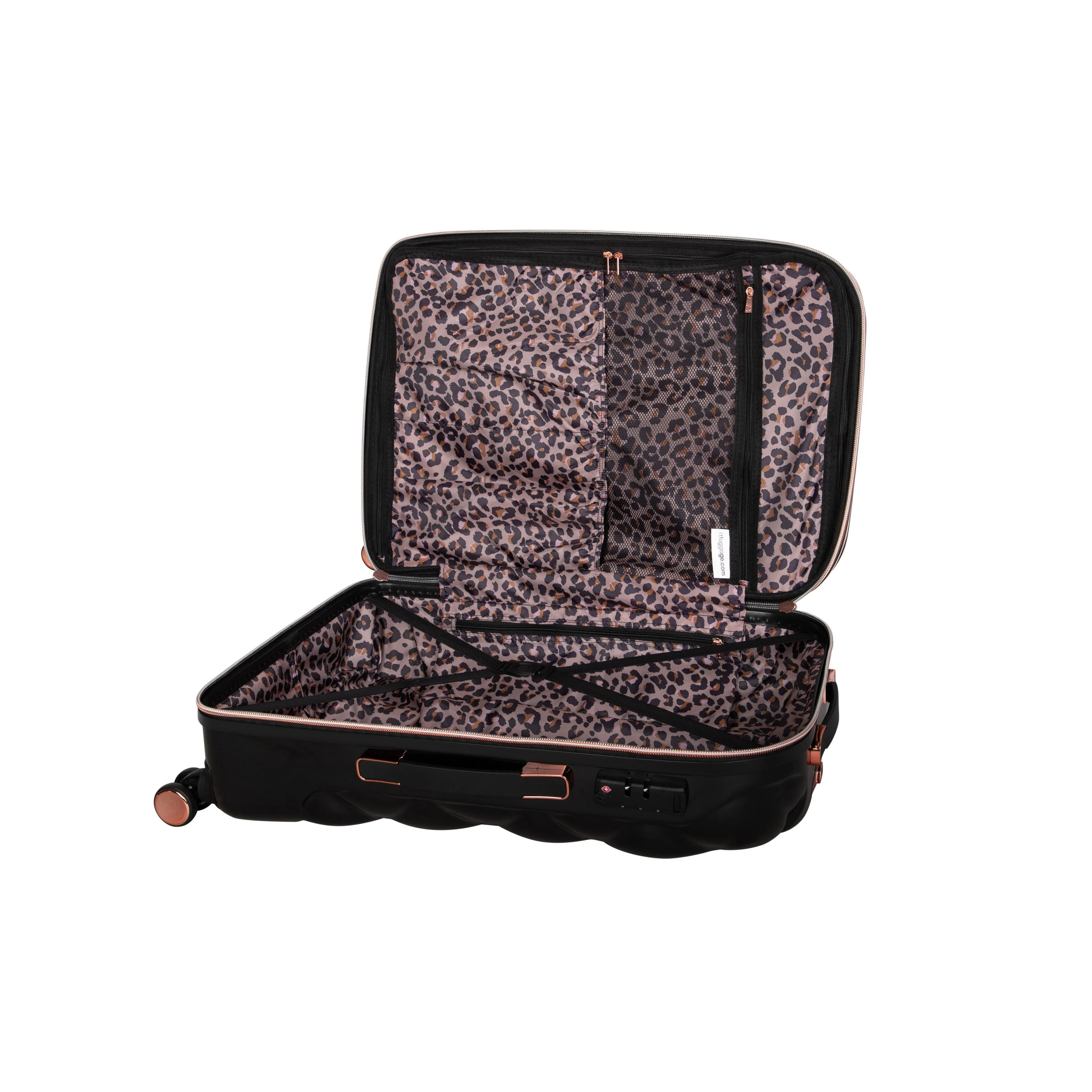St. Tropez Trois Hardside 3pc 8 Wheel Expandable Spinner Set (Black)