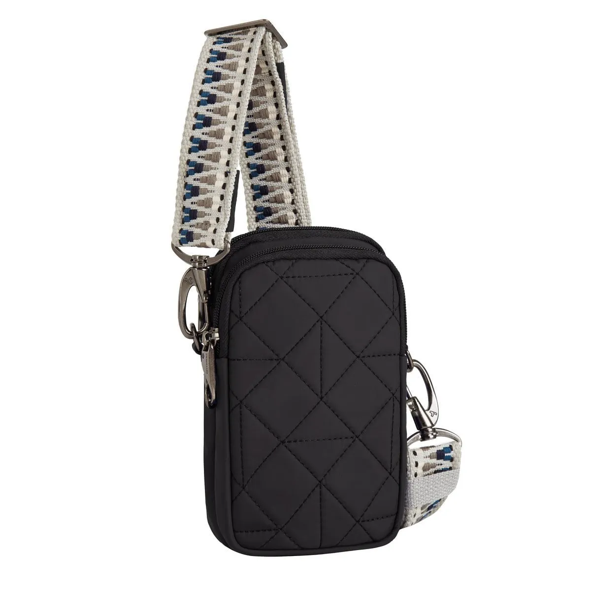 Travelon Anti-Theft Boho 2 Compartment Phone Crossbody - Geo Black