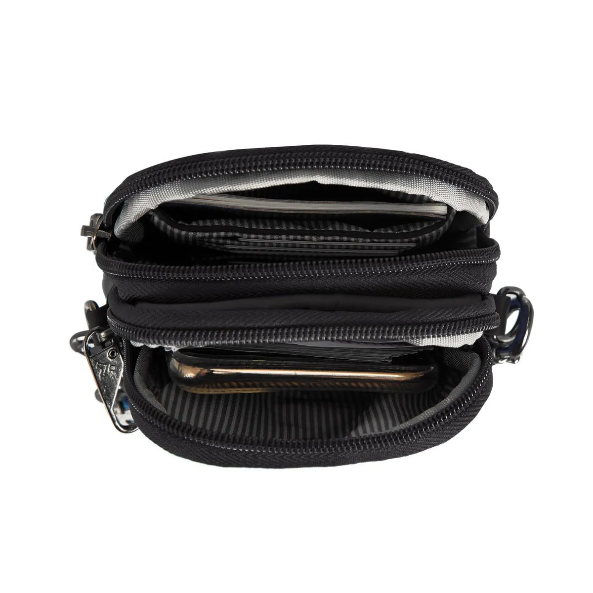 Travelon Anti-Theft Boho 2 Compartment Phone Crossbody - Geo Black