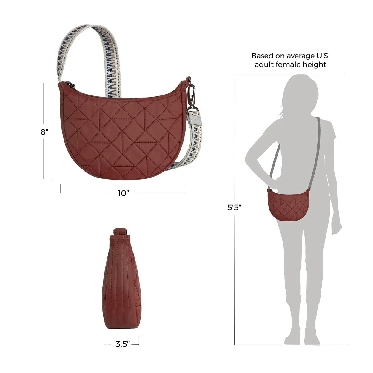 Travelon Anti-Theft Boho Crescent Crossbody