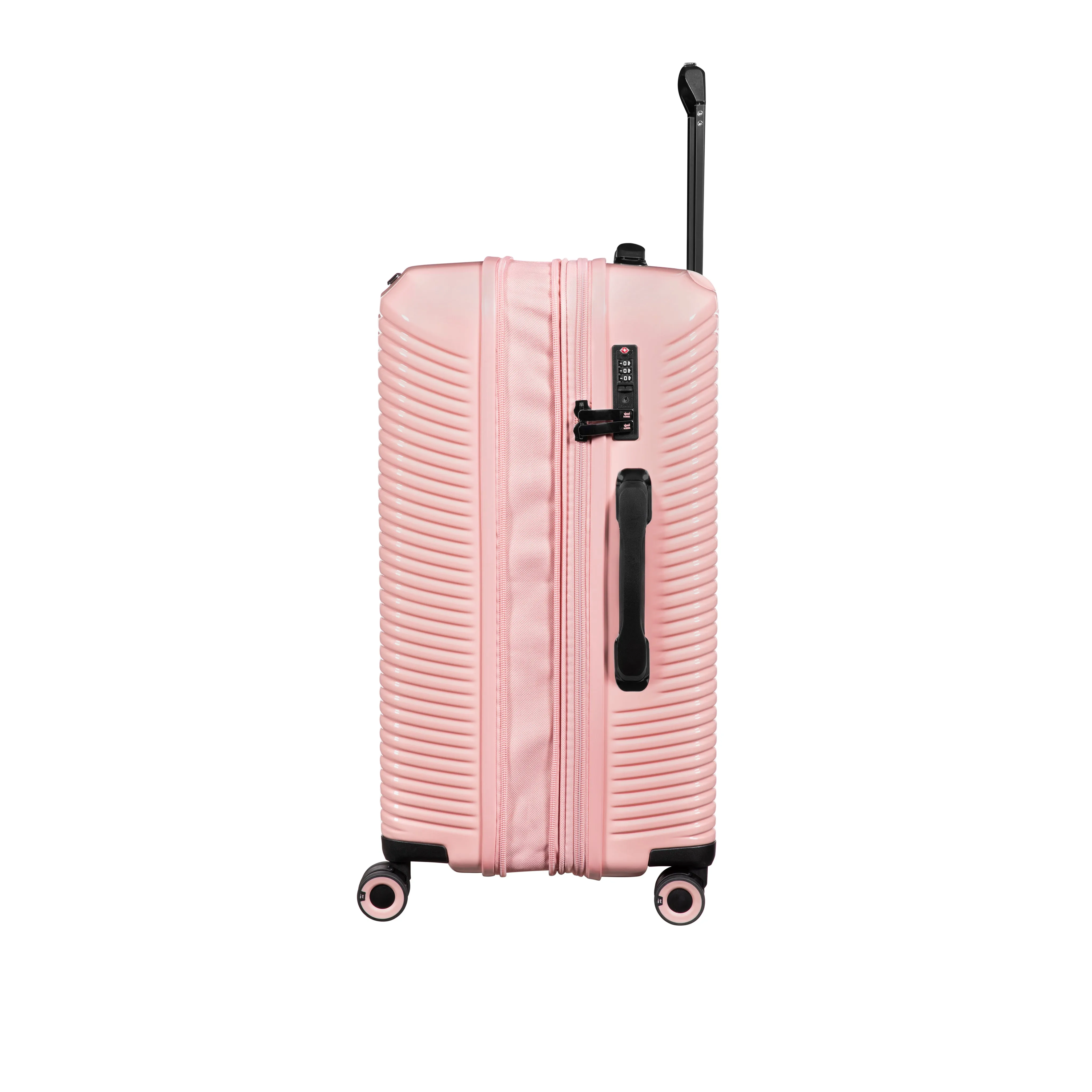 Traversed 31.5" Hardside Checked 8 Wheel Expandable Spinner (Metallic Rose Gold)