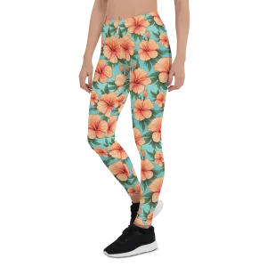 Tropical Hibiscus Leggings