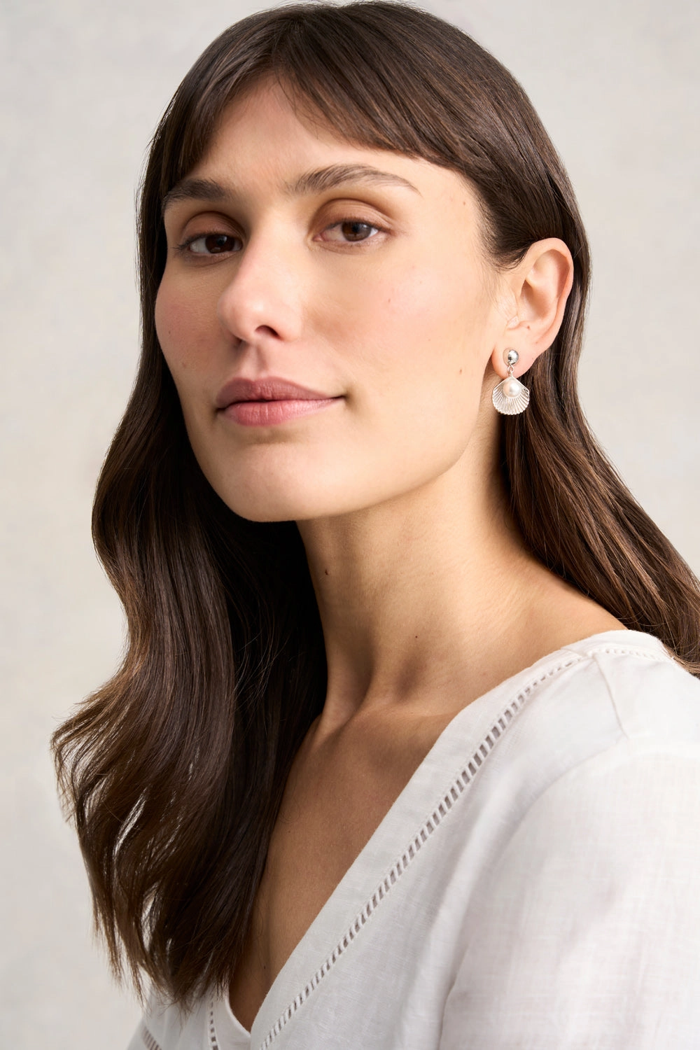 Venus Shell Earrings - Silver