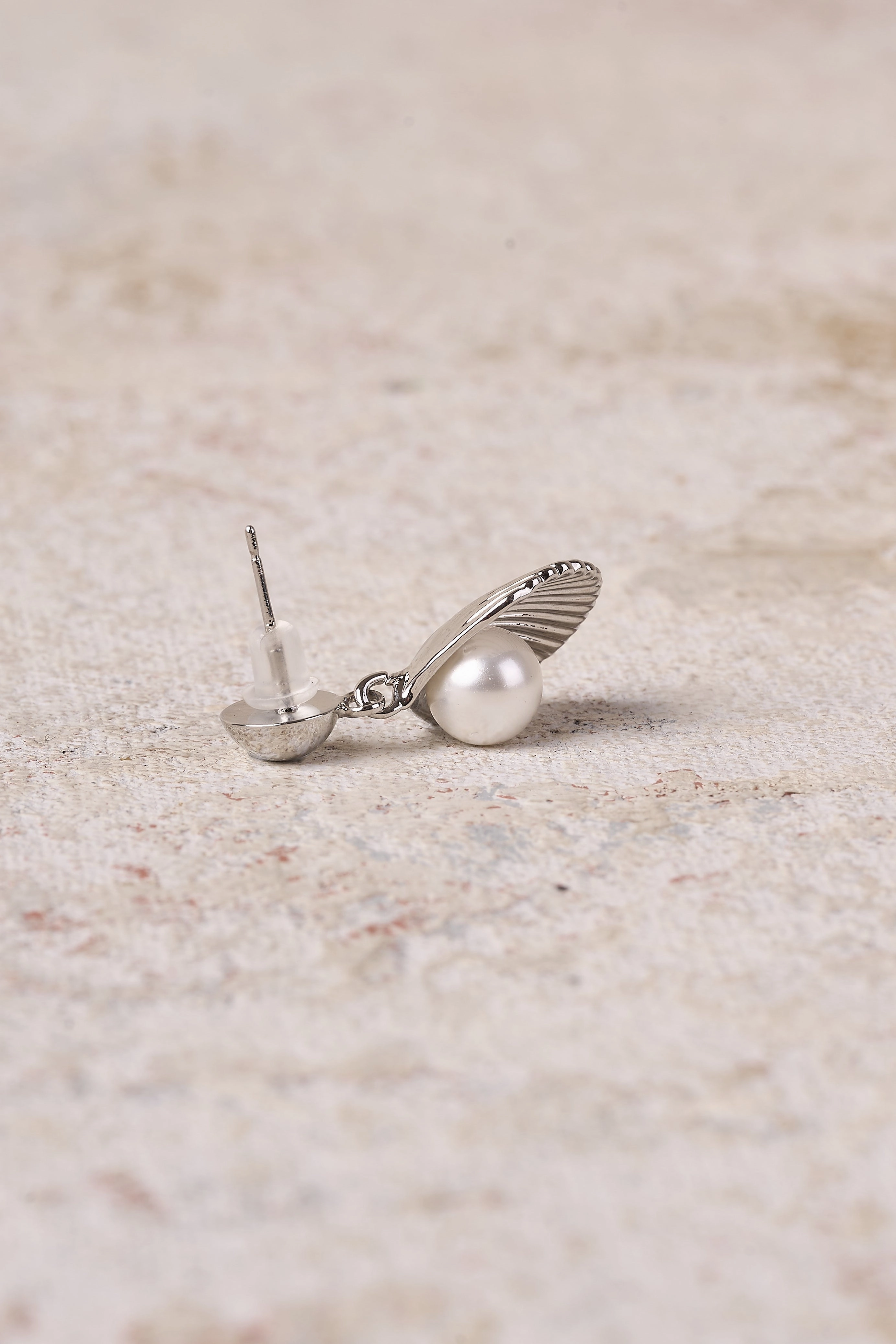 Venus Shell Earrings - Silver