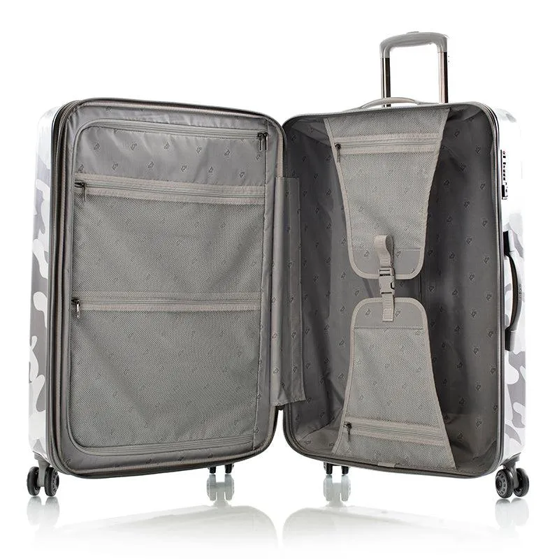 White Camo Hardside 30" Large Checked Luggage