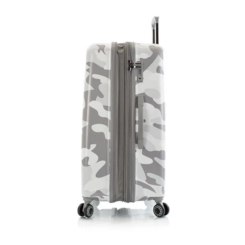 White Camo Hardside 30" Large Checked Luggage
